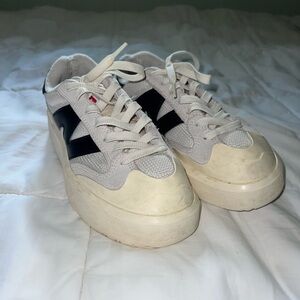 New Balance White and Yellow Sneakers